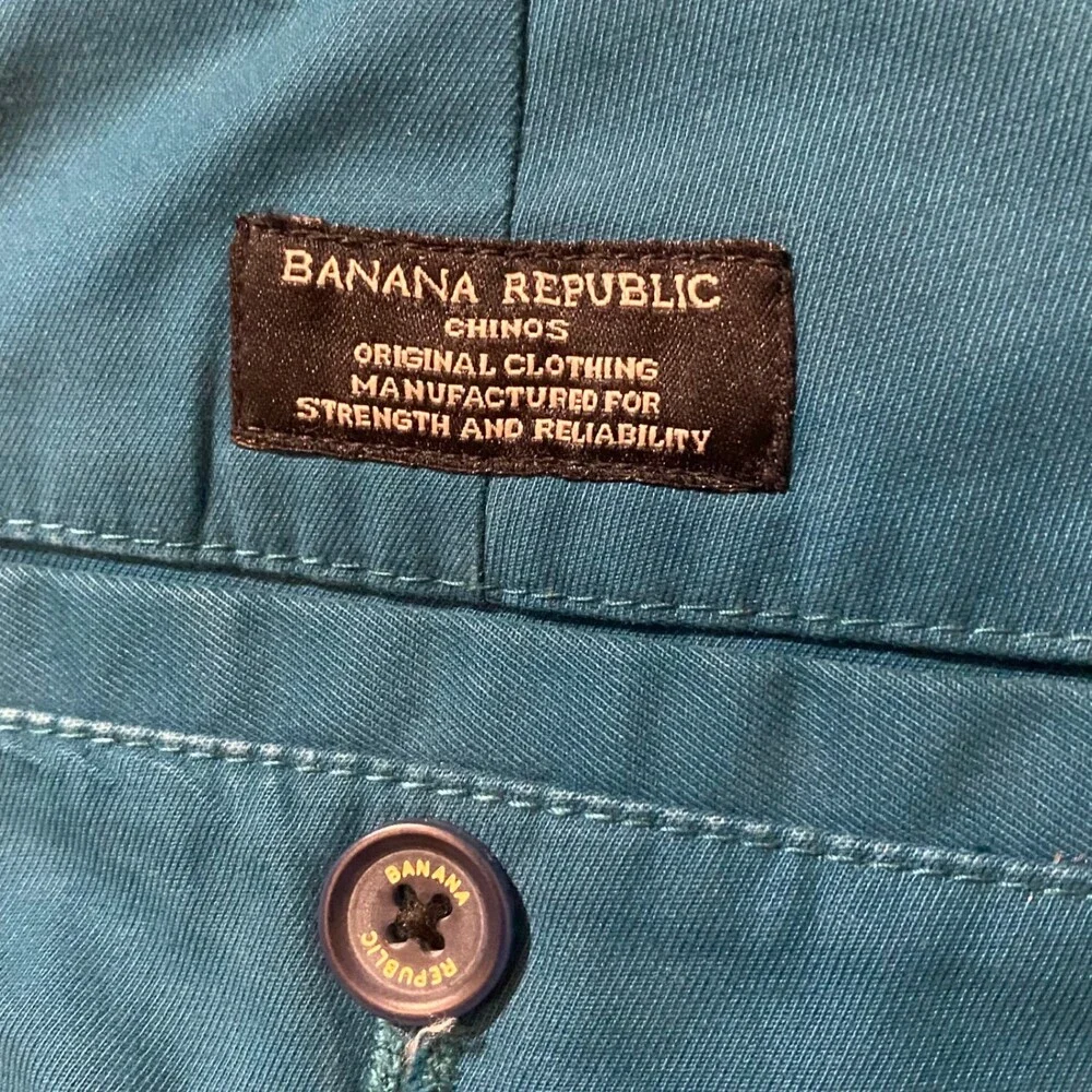 Banana Republic Pants Mens 35x32 Fulton Skinny Chino Stretch Baltic Blue